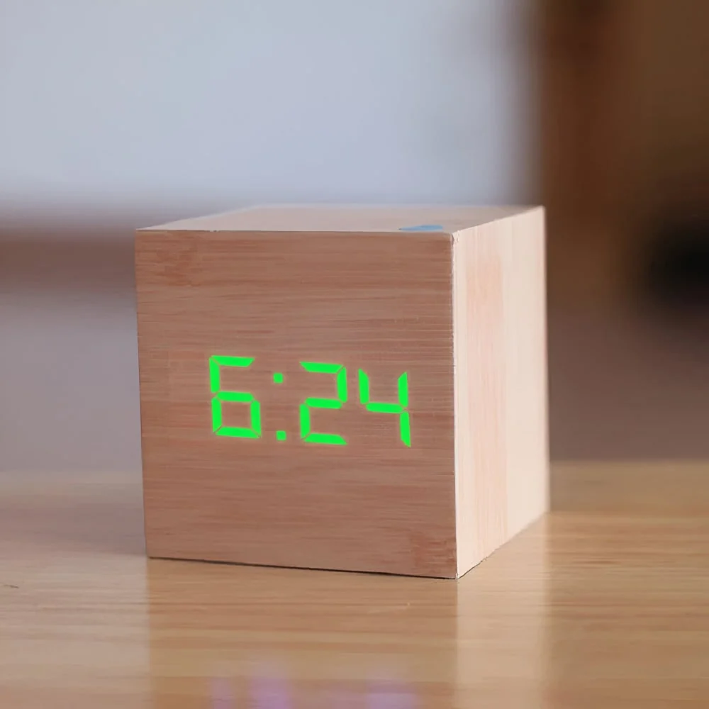 Digital Alarm Clock Modern Design Cube Shape Led Alarm Clock - Image 7